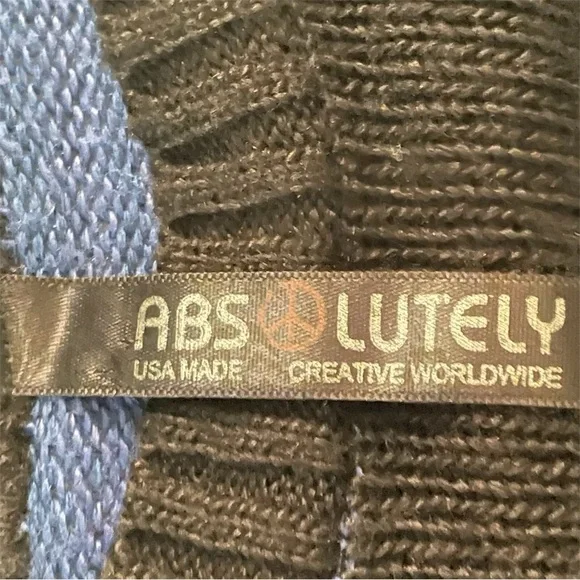 ABSOLUTELY Cropped Striped Black and Blue Women's Sweater - Picture 6 of 8